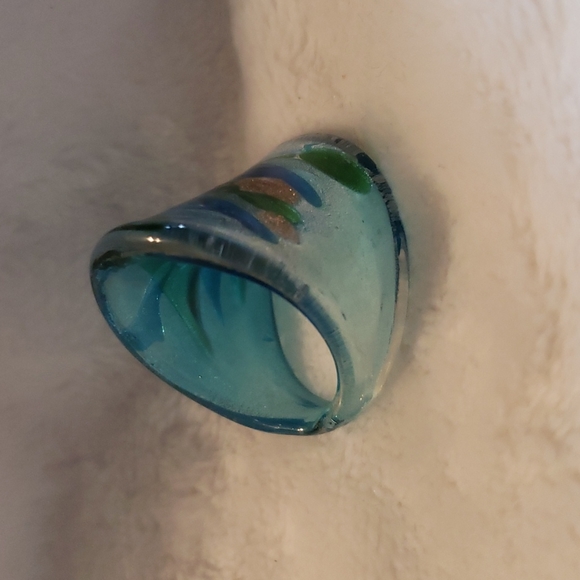 NWOT Murano blue, green, silver, and gold ring 💍 - Picture 6 of 10